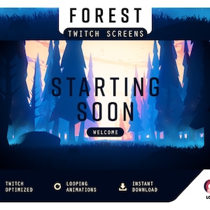 Twitch Overlays: Forest - Animated Screens