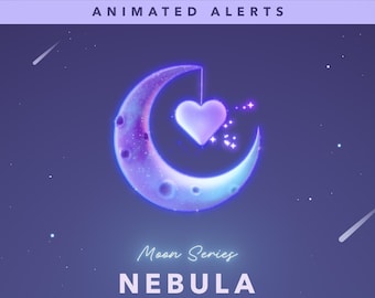 Alertes de diffusion céleste Twitch – Nébuleuse | Superpositions de lune animées pour le streaming (téléchargement numérique)