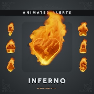 Inferno Flame Animated Twitch Alerts: Stream Overlay (Digital Download)