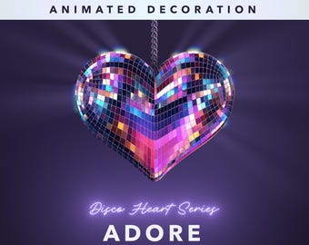 Décoration animée en forme de boule disco en forme de coeur d'amour - Adore (téléchargement numérique)