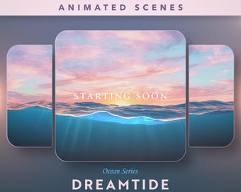 Écrans animés Ocean Twitch : superpositions de flux Dreamtide