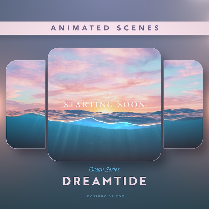 Animated Ocean Twitch Screens: Dreamtide Stream Overlays - Etsy