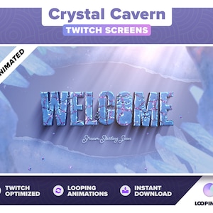 Twitch Overlays: Crystal Cavern - Animierte Bildschirme