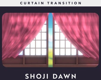 Shoji Dawn Stream Transition: Pink Japanese Curtain for OBS & Streamlabs (Digital Download)