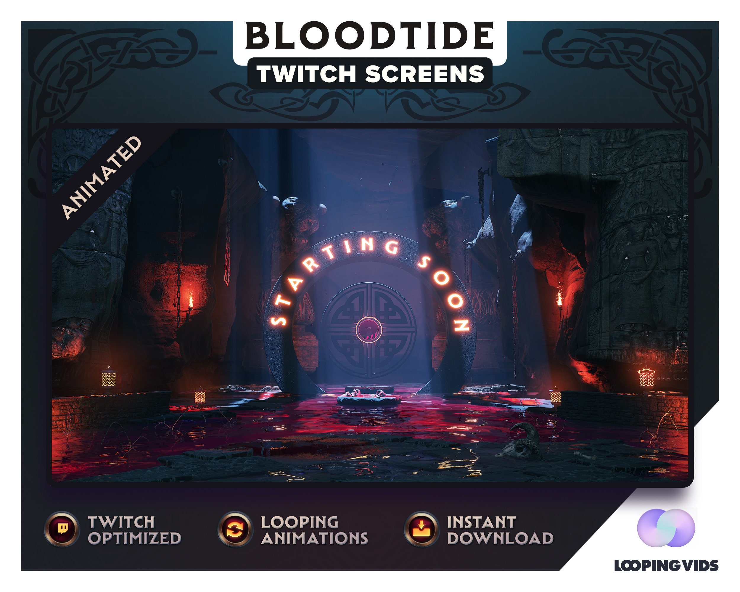 Animated Gothic Vampire Stream Overlay Just Chatting Overlay -  Canada