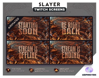 Twitch-overlays: Slayer: geanimeerde schermen