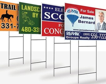 Custom YARD SIGNS and H-Stake_ Deluxe Signicade A-Frame_A-Frame signs_ Full Color_ Size 24x36 & 24X18