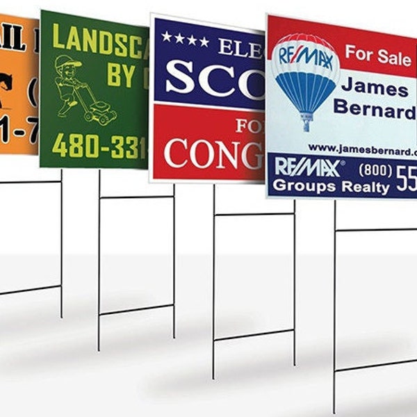 Custom YARD SIGNS and H-Stake_ Deluxe Signicade A-Frame_A-Frame signs_ Full Color_ Size 24x36 & 24X18