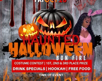Spooky Halloween Flyer (CANVA Template) Customizable Halloween Flyer Template for Canva
