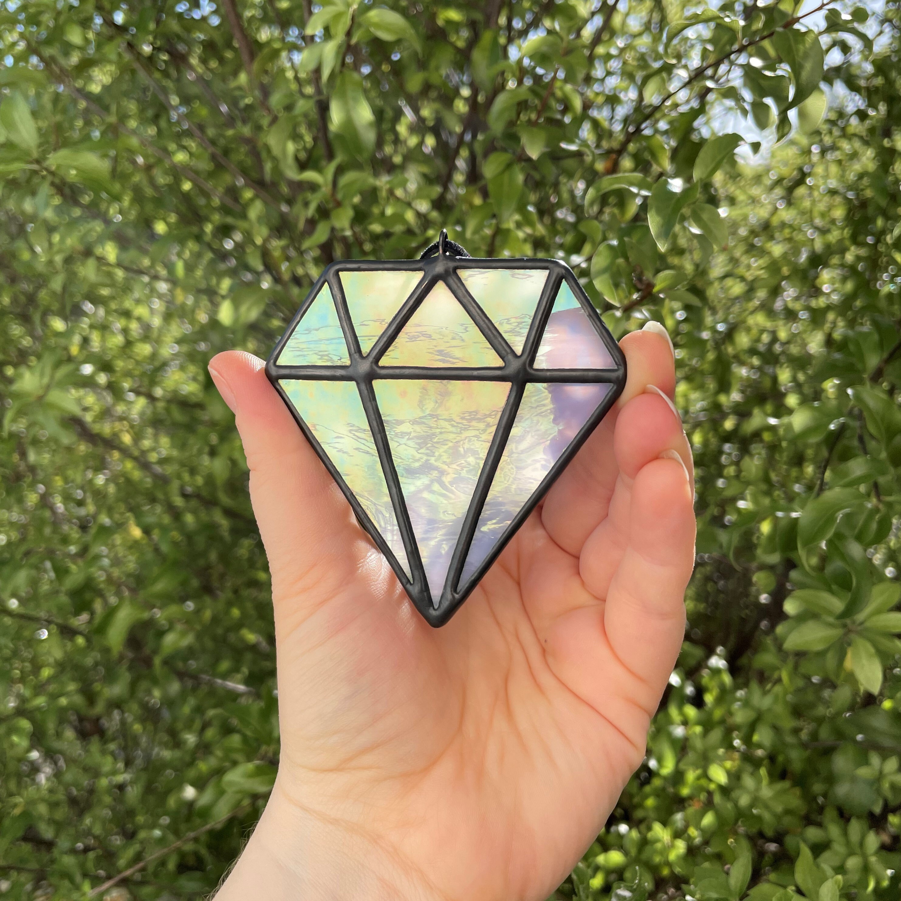 Dichroic Diamond D&D Spell Component Stained Glass Suncatcher Etsy