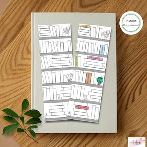 Printable bookshelf bookmark/ bookshelf tracker/ printable bookmark/book tracker/ reading tracker / reading list/ printable