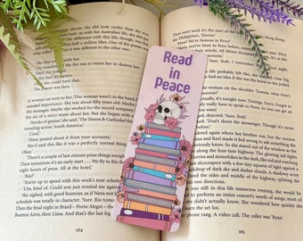Skull & Books Bookmark: Read in Peace Halloween Reader Gift