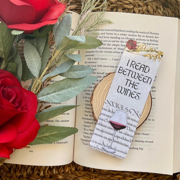 I read between the wines bookmark/book club bookmark/wine club bookmark