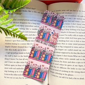 I Have No Shelf Control Bookmark - Cats and Books Bookmark