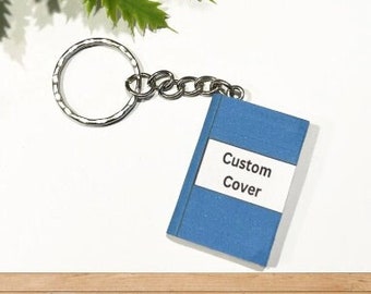 Mini Book Keyring Custom Cover / mini book /keychain/ book gift / custom book / custom gift / book charm / book ornament / bag charm