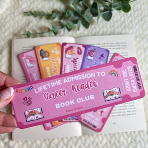 QueerBook Club Lesezeichen / Admit One Ticket Lesezeichen