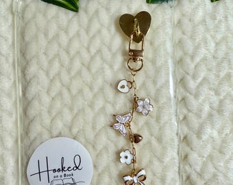 Cadena con dije Coquette blanca para Kindle/Kobo: accesorio para lectores electrónicos
