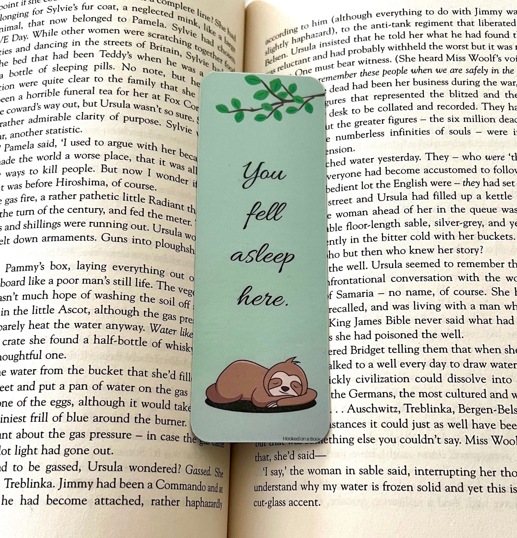 ナマケモノのブックマーク：「あなたはここで眠りに落ちました」のブックマーク - Etsy 日本