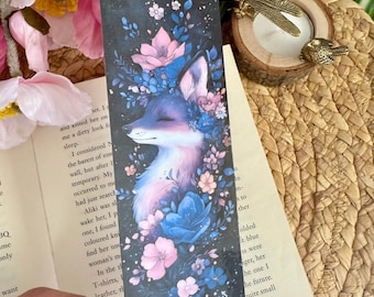 Night Floral Fox Bookmark