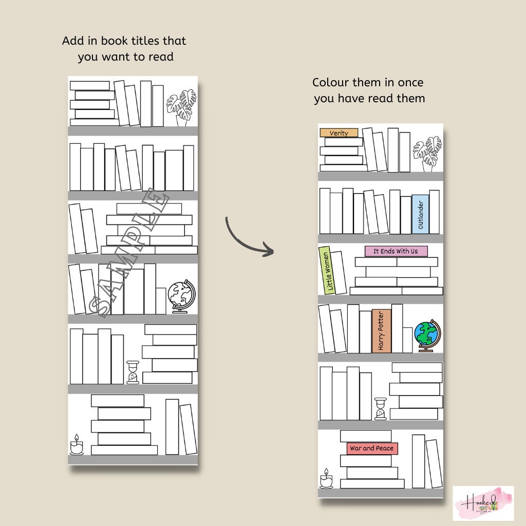 Printable Bookshelf Bookmark: Reading Tracker (digital Download) - Etsy