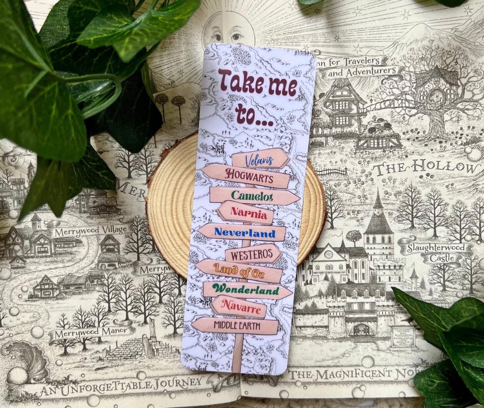 Fantasy World Signpost Bookmark: Gift for Readers - Etsy