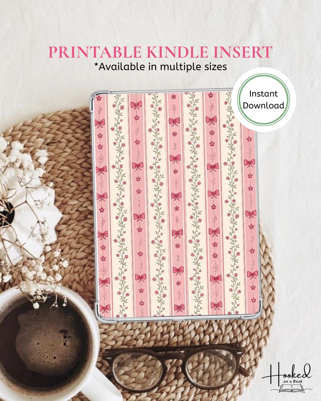 Floral Coquette Printable Kindle Insert / Digital Download - Etsy