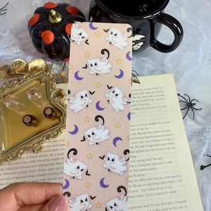 Ghost Cats Bookmark. Halloween Bookmark