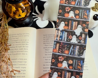 Ghost Bookshelf Bookmark. Halloween Bookmark