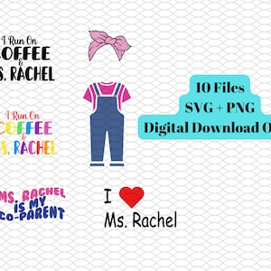 Ms Rachel SVG Cut File CRICUT Miss Rachel PNG Songs for Littles Rachel Youtube
