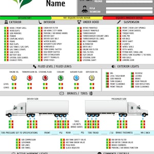 Semi Truck Inspection Sheet, Semi Truck Safety Inspection, Truck Inspection Paper, Heavy Truck Road Safety Inspection, Mandatory Inspection.