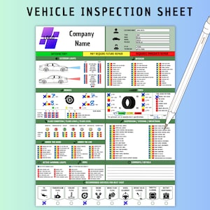 Professional 100+ Point Vehicle Safety Inspection Sheet for Garages ...
