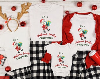 T-shirt natalizia in famiglia abbinata personalizzata, camicia natalizia personalizzata, regalo di Natale, camicia natalizia in famiglia, camicia natalizia 2023