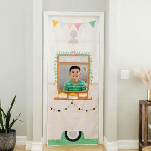 Tienda de juegos infantil con forma de camión de comida, juguete para juegos de imaginación, casita de juegos con cocina, tela lavable. imagen 6