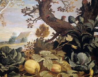 Paysage avec légumes | art vintage du 16ème siècle | Téléchargement numérique
