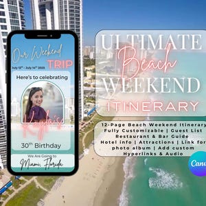 Ultimate Girls&#39; Getaway: Miami Itinerary & Weekend Planner | Digital Travel Template