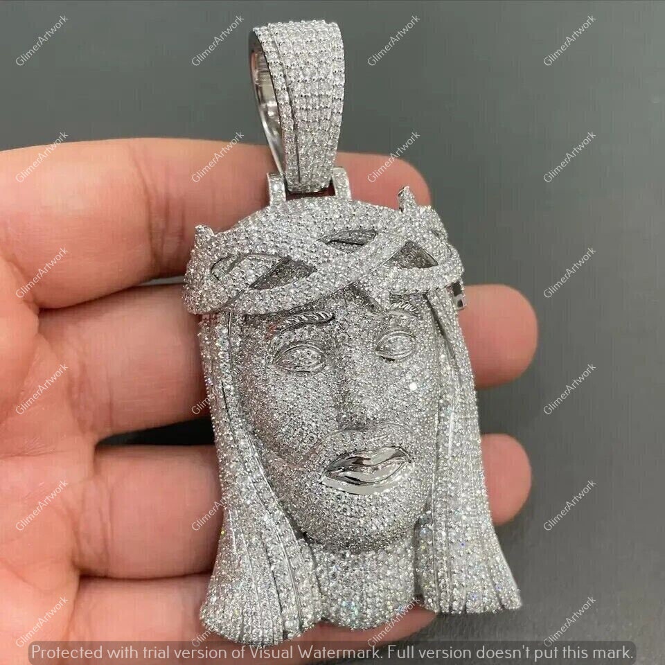 Religious Hip Hop Iced Out Pendant, Jesus Face Pendant,moissanite