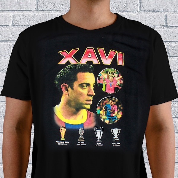 Xavi Graphic T-Shirt, Barcelona, World Cup, Spanish Soccer, La Liga, Champions League, Gifts for him, Unisex Apparel, Blokecore fashion