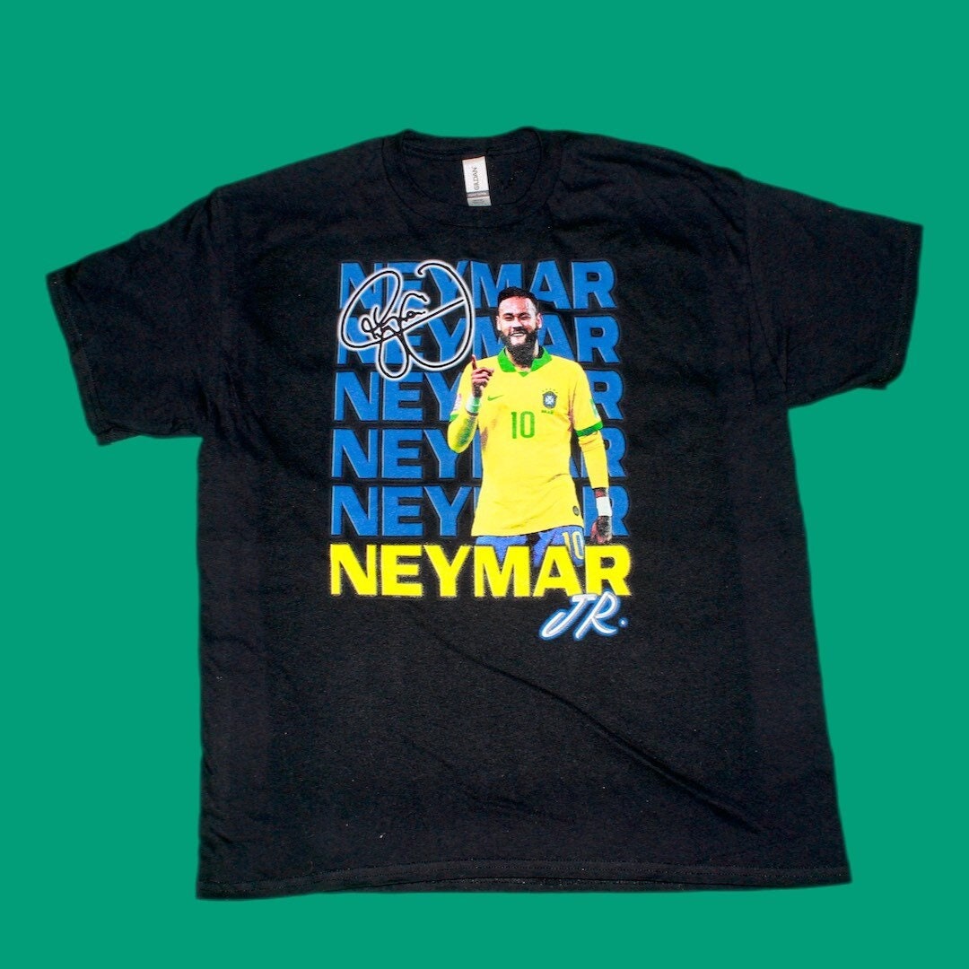 Discover Neymar Jr. Vintage Style T-Shirt, Soccer Rap Tee, Qatar 2022, Brazil World Cup