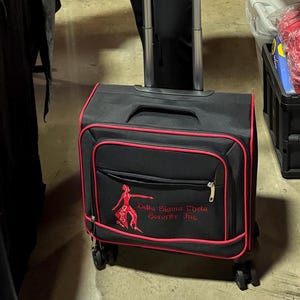 Delta Sigma Theta Black and Red color four wheel Laptop Trolley- Luggage/cabin Bag for travelling.- authorized vendor