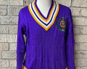 Omega Psi Phi (ΩΨΦ) Fraternity, Purple & gold Sweater/Cardigan- stay warm in Style