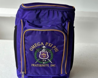 Omega Psi Phi (ΩΨΦ) Fraternity Royal Purple & Old Gold Color Ice cooler
