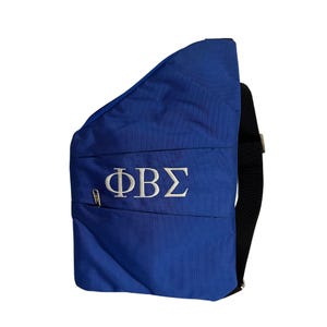 Phi Beta Sigma (ΦΒΣ) Fraternity, 3 Zipper, trending Slim Carry Bag, Crossbody Sling/Shoulder bag, Embroidered Organizational Shield in Front