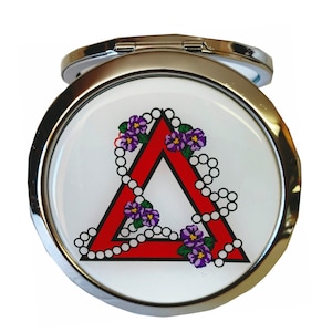 Delta Sigma Theta (ΔΣΘ)- DST round travel compact mirror for her, gift for her.