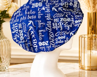 Zeta Phi Beta Shower Cap: Blue & White, Double Layer