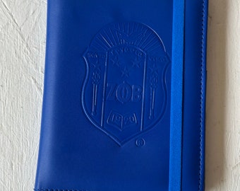 Zeta Phi Beta Sorority Passport Cover: Blue Faux Leather