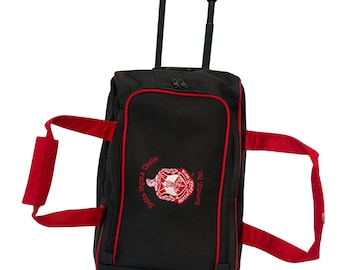Delta Sigma Theta Rolling Carry-on Luggage: Red & Black Sorority Bag