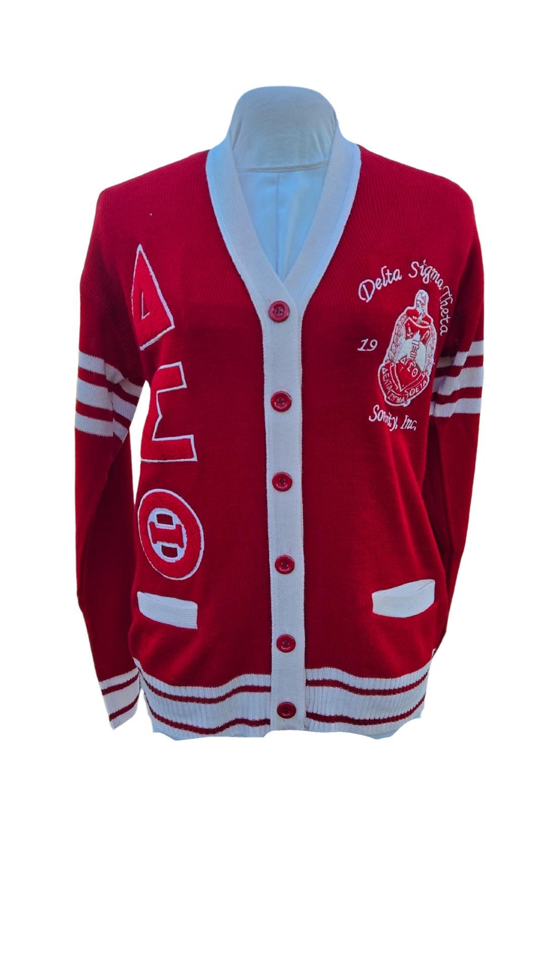 トップス Mission District A-22LETTERED CAARDIGAN Delta Sigma Theta