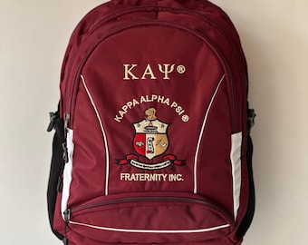 Kappa Alpha Psi Backpack: Crimson & Black Polyester Laptop Backpack
