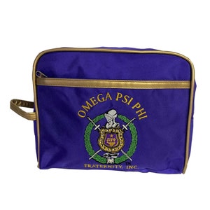 Omega Psi Phi Fraternity Royal Purple & Old Gold Toiletry Bag/ Shaving/ Travel Kit Polyester PVC Coated, For Men-  'Authorized Vendor'