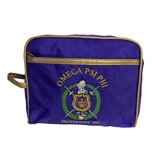 Omega Psi Phi Fraternity Royal Purple & Old Gold Toiletry Bag/ Shaving/ Travel Kit Polyester PVC Coated, For Men-  &#39;Authorized Vendor&#39;